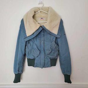 Women autumn Wool Short Bomber Jacket
